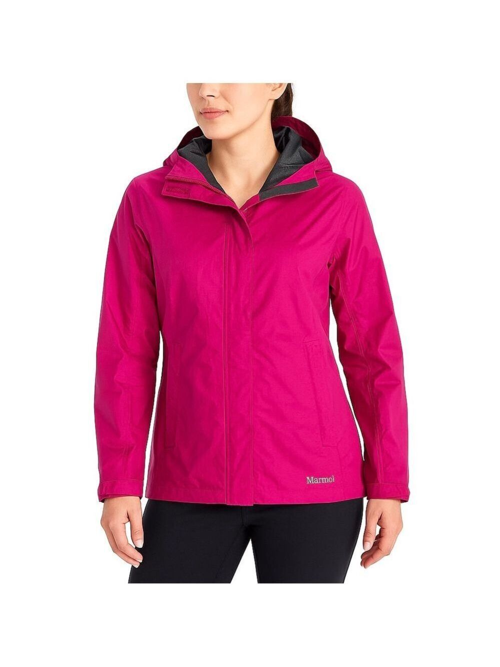 Marmot PreCip Waterproof Rain Jacket Pink Hooded Lightweight Windbreaker M
